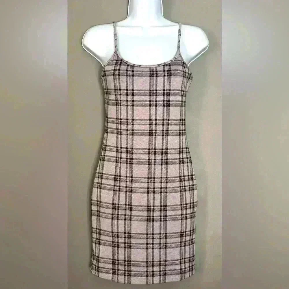 Popular21 Plaid Bodycon Dress (403)